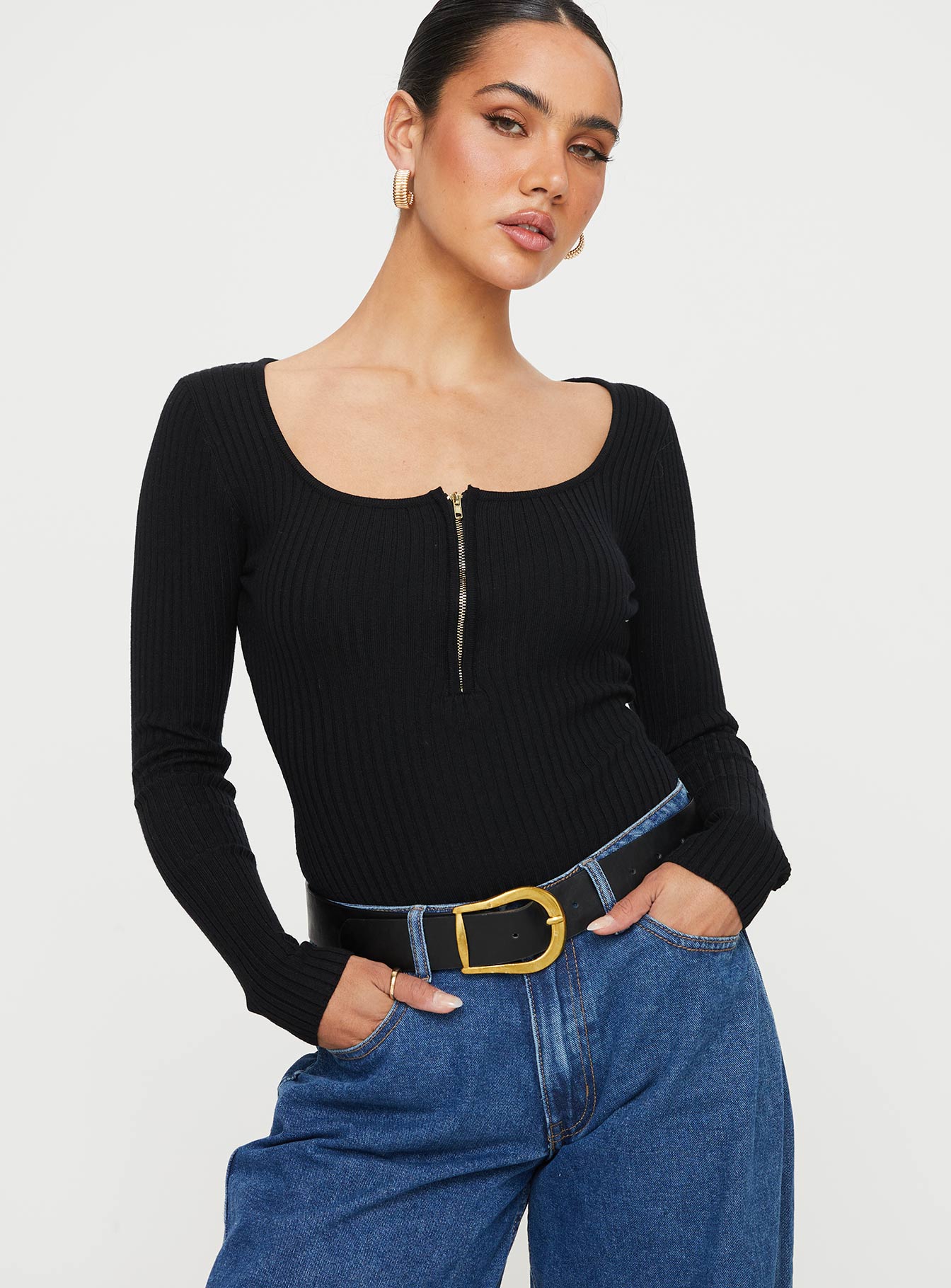 Zuma long sleeve bodysuit black