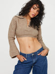 product Peretti Rib Knit Sweater Mocha Princess Polly  Cropped 