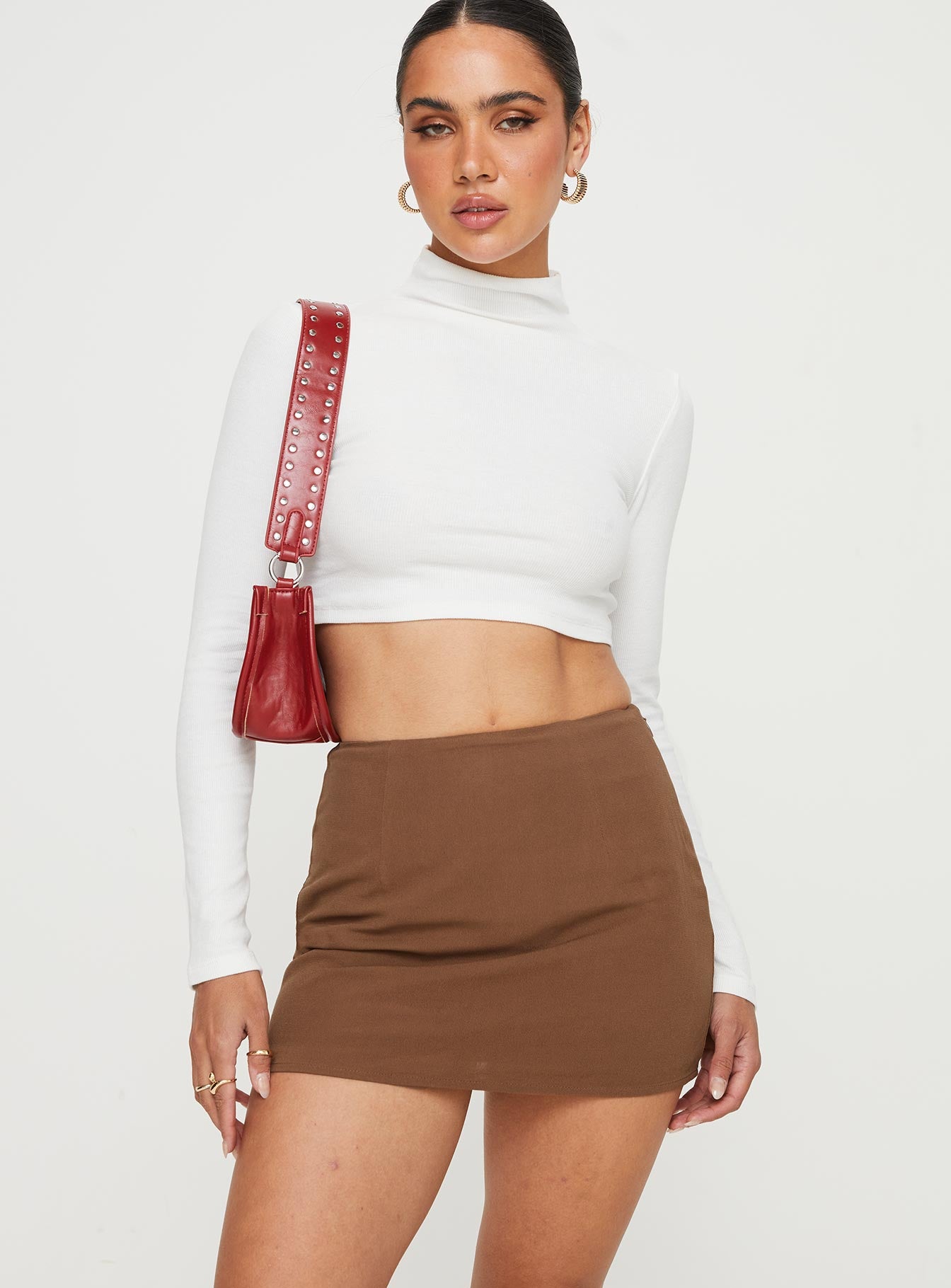 Brown 2025 mini skirt