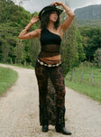   front view of model wearing Princess Polly Lombardio Lace Maxi Skirt Black Maxi 