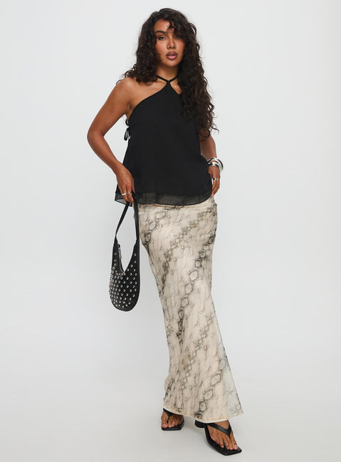   front view of model wearing Princess Polly Zerisa Maxi Skirt Multi Maxi 