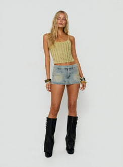 Rhode Mini Skirt Stone Blue