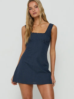 Dasha Mini Dress Navy Check