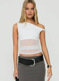 Dawn Light Off Shoulder Draped Top White