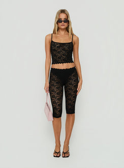 Torrin Lace Capri Pants Black