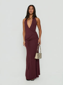 So Major Draped A-Line Maxi Dress Plum