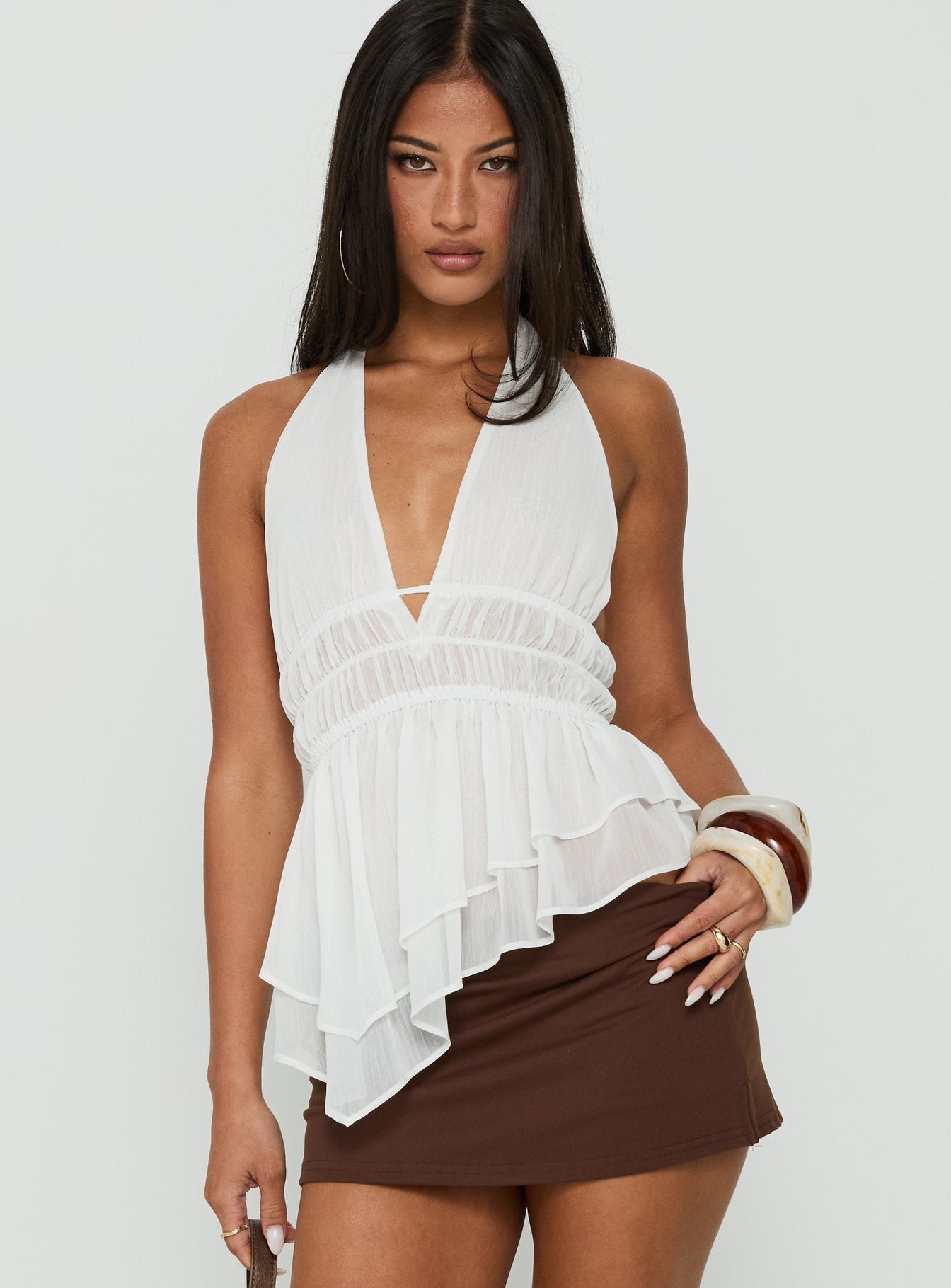 Lay It Halter Top White