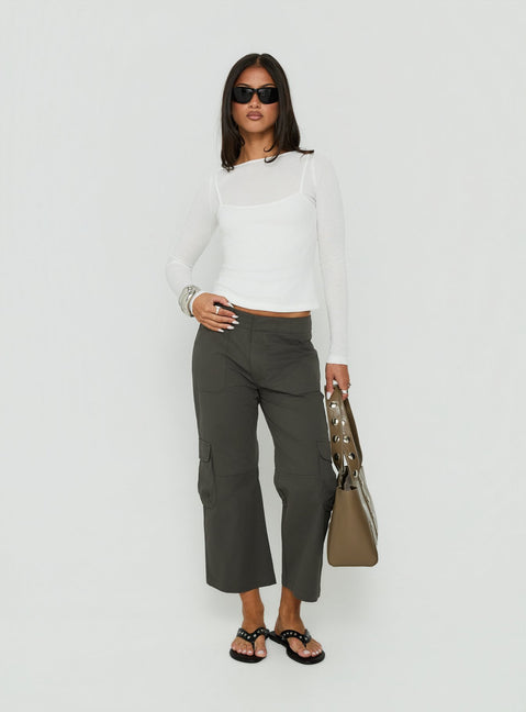 Indee Cropped Cargo Pants Charcoal
