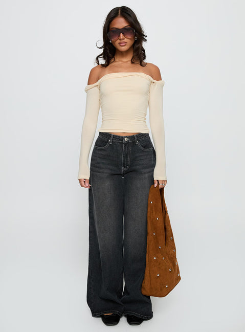 Naylor Wide Leg Jeans Grey Wash Petite