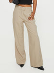 Princess Polly mid-rise  Zienna Pants Taupe
