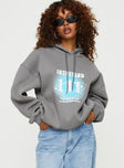 Intuition Hooded Sweatshirt Bubble Text Charcoal Princess Polly  regular 
