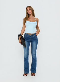 Days Of Summer Ruffle Top Blue