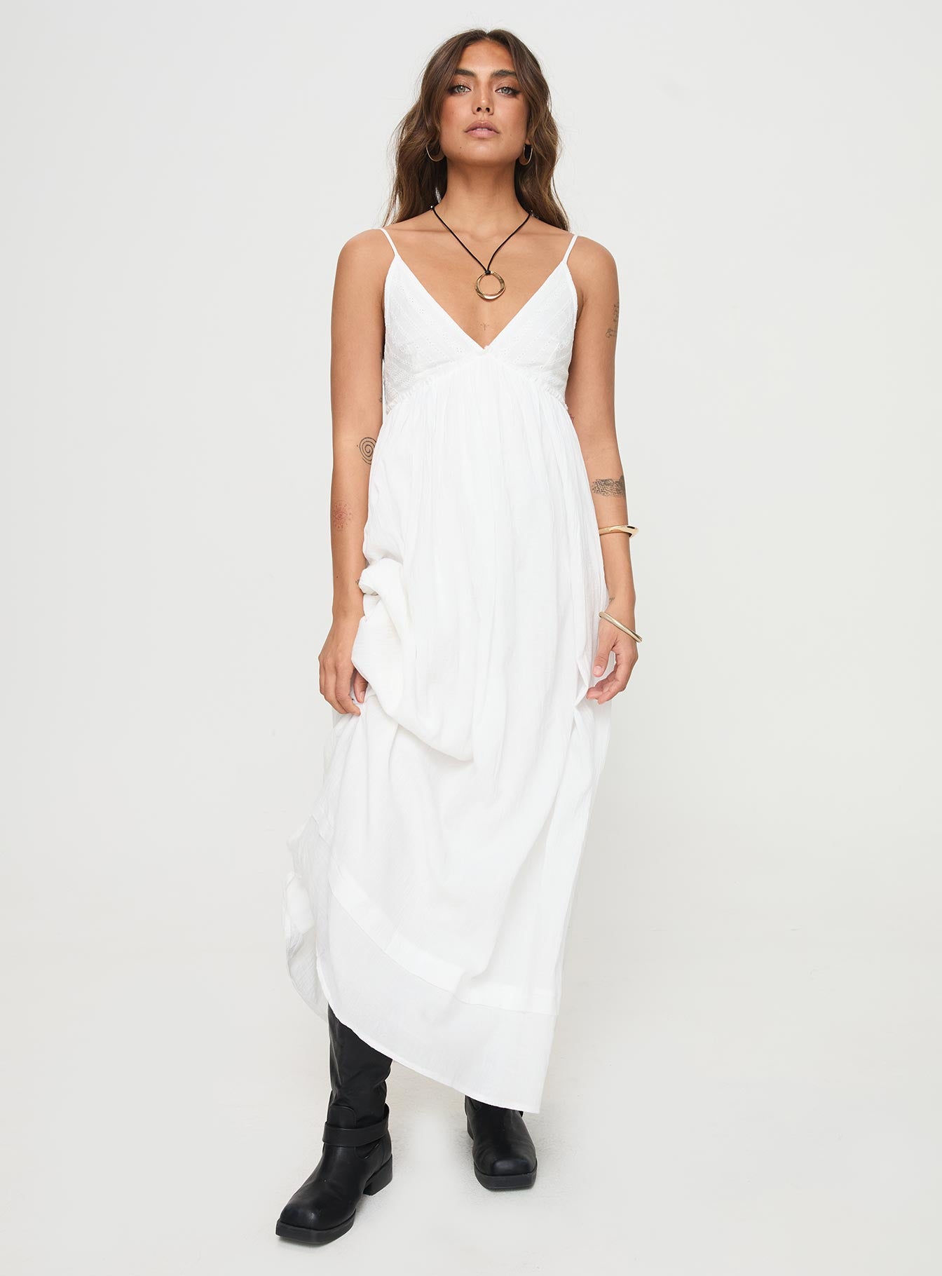 Eriksson maxi dress white