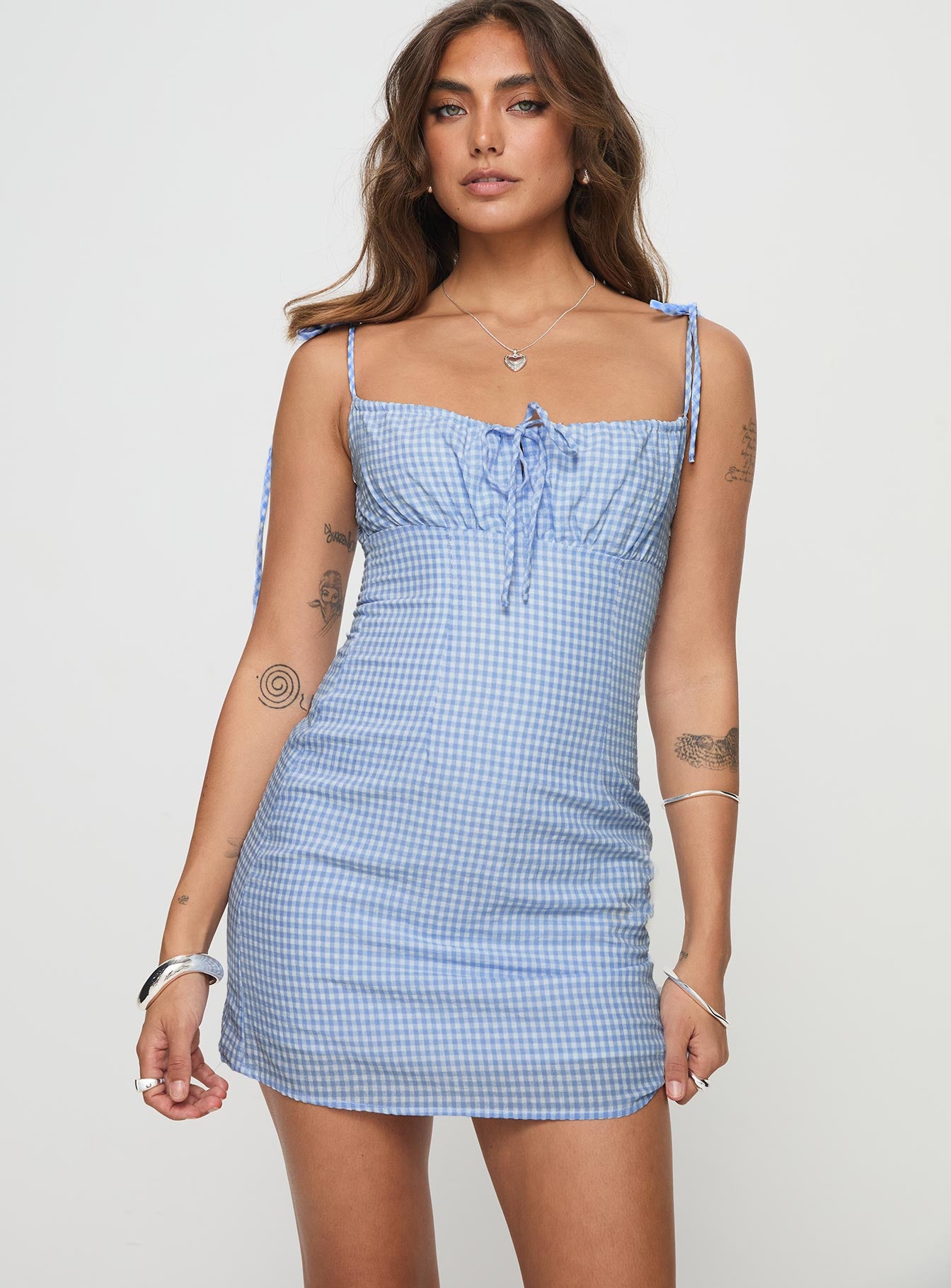 Camario mini dress blue check