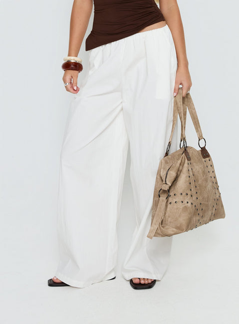Lunea Concealed Waistband Pants White Petite