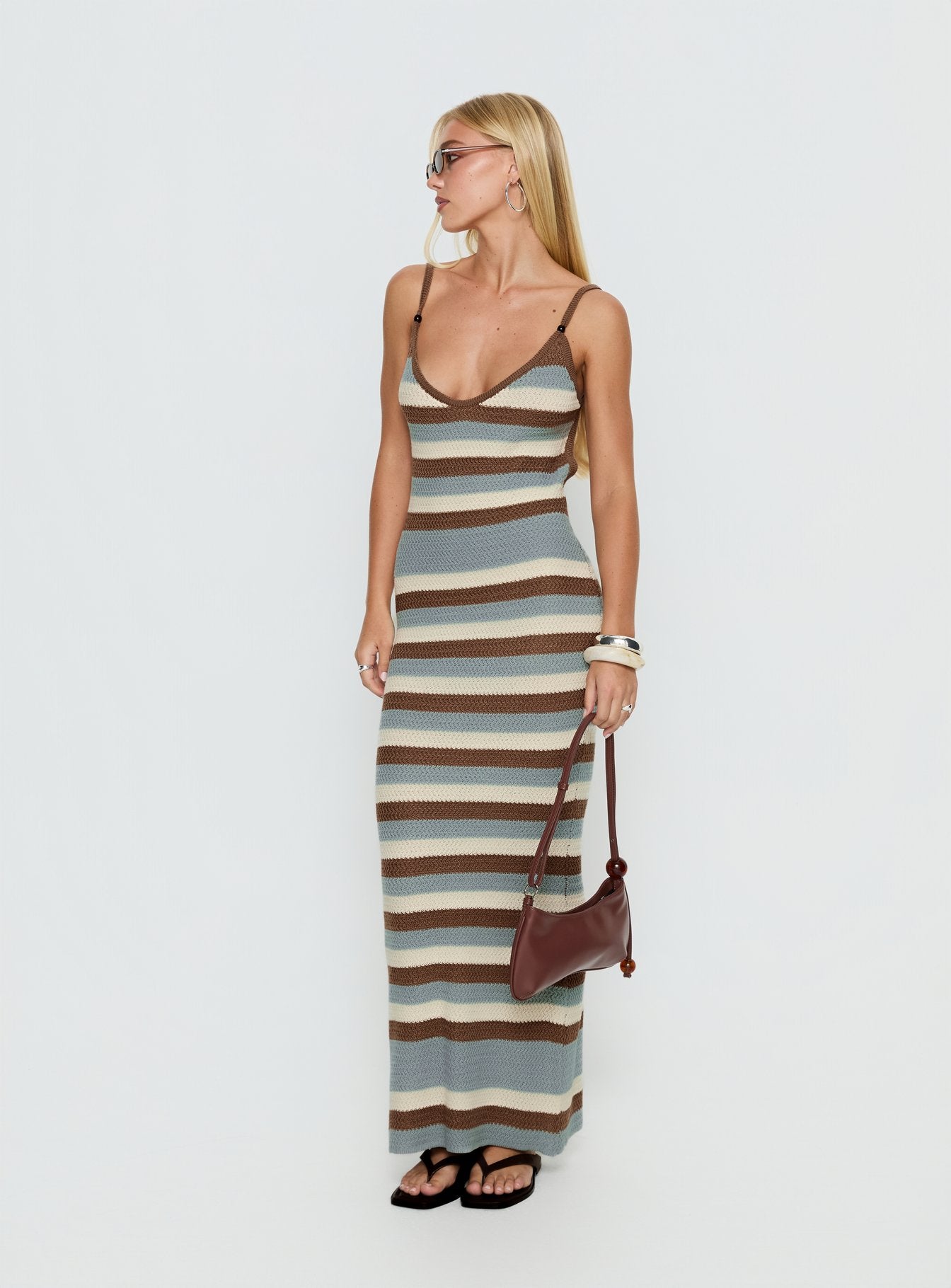 Leylana Scoop Knitted Maxi Dress Blue | Brown Stripe | Blue | Brown Stripe | Womens | Princess Polly Lower Impact Leylana Scoop Knitted Maxi Dress Blue | Brown Stripe | Blue | Brown Stripe | Womens | Princess Polly Lower Impact
