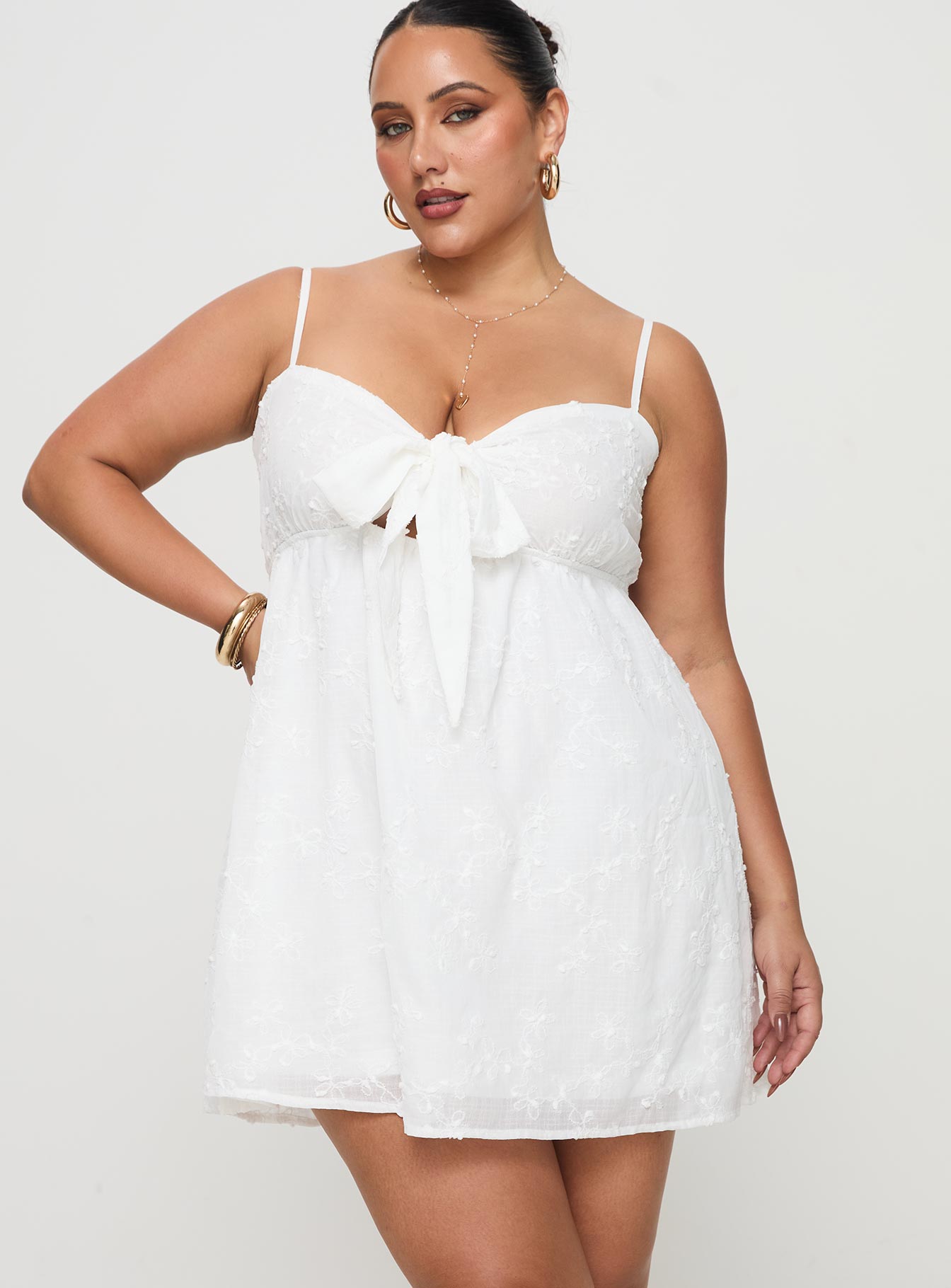 Granno Mini Dress Curve | White | Womens