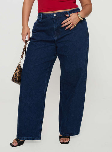 Britta Mid Rise Tapered Leg Jeans Dark Wash Curve