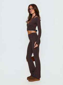 Energize Active Invisible Scrunch Flare Leggings Brown