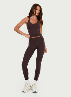 Stride Active Invisible Scrunch Leggings Brown