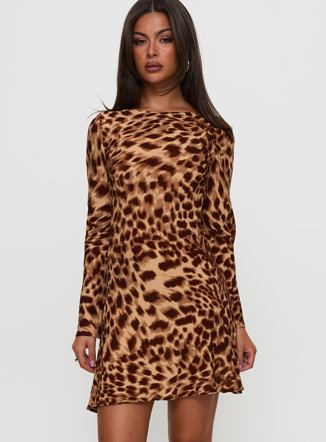 Halo Bias Mini Dress Leopard | Princess Polly Halo Bias Mini Dress Leopard | Princess Polly
