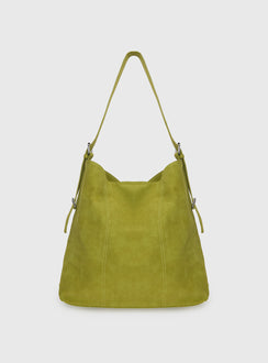 Bonus Points Faux Suede Shoulder Bag Green