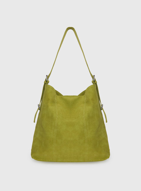 Bonus Points Faux Suede Shoulder Bag Green