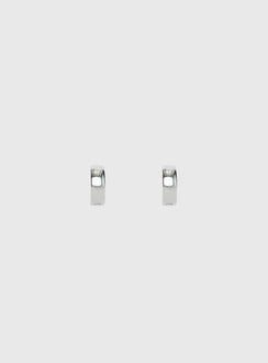 Liora Stainless Steel 10mm Chunky Hoop Earrings Silver