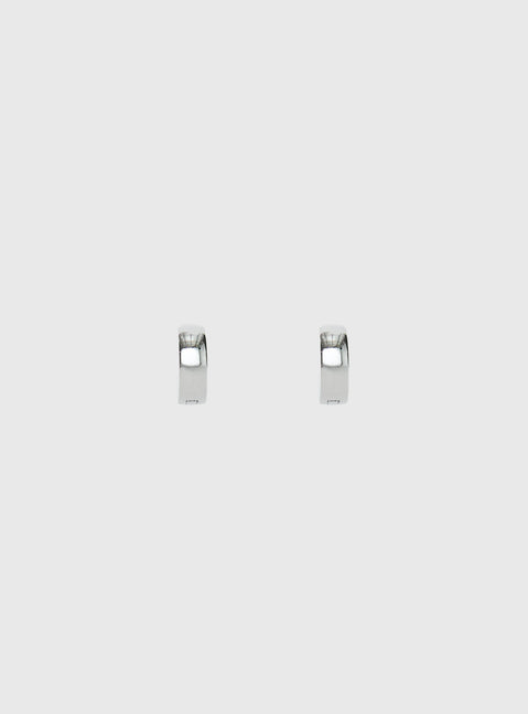 Liora Stainless Steel 10mm Chunky Hoop Earrings Silver
