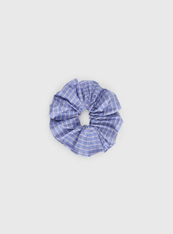 Novie Hair Scrunchie Blue Check