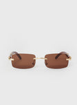 Gold-toned sunglasses Frameless design with silicone nose pads