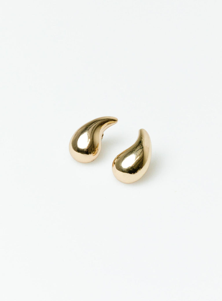 Earrings Gold toned Stud fastening