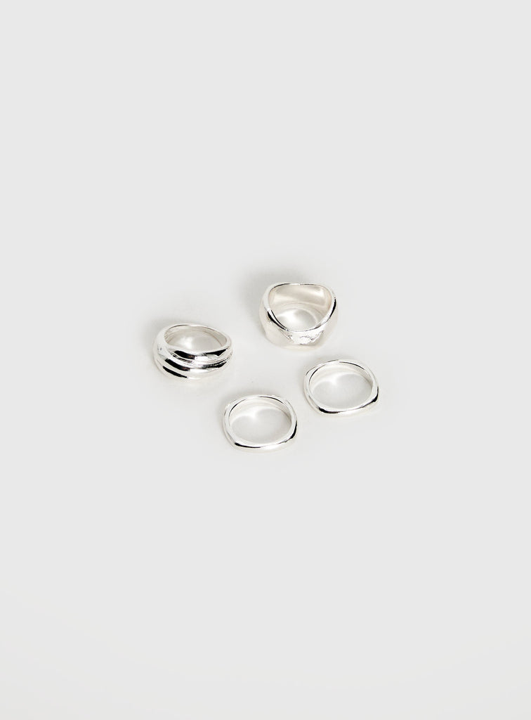 Crowded Room Ring Pack Silver | Princess Polly