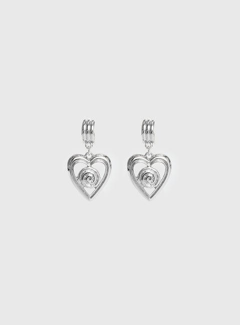 Giabella Heart Earrings Silver