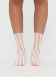 Spanlow Sheer Socks Pink