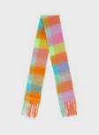 Soft knit scarf plaid print