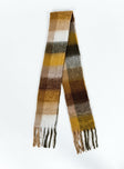 Plaid print scarf Soft knit material with good stretch 