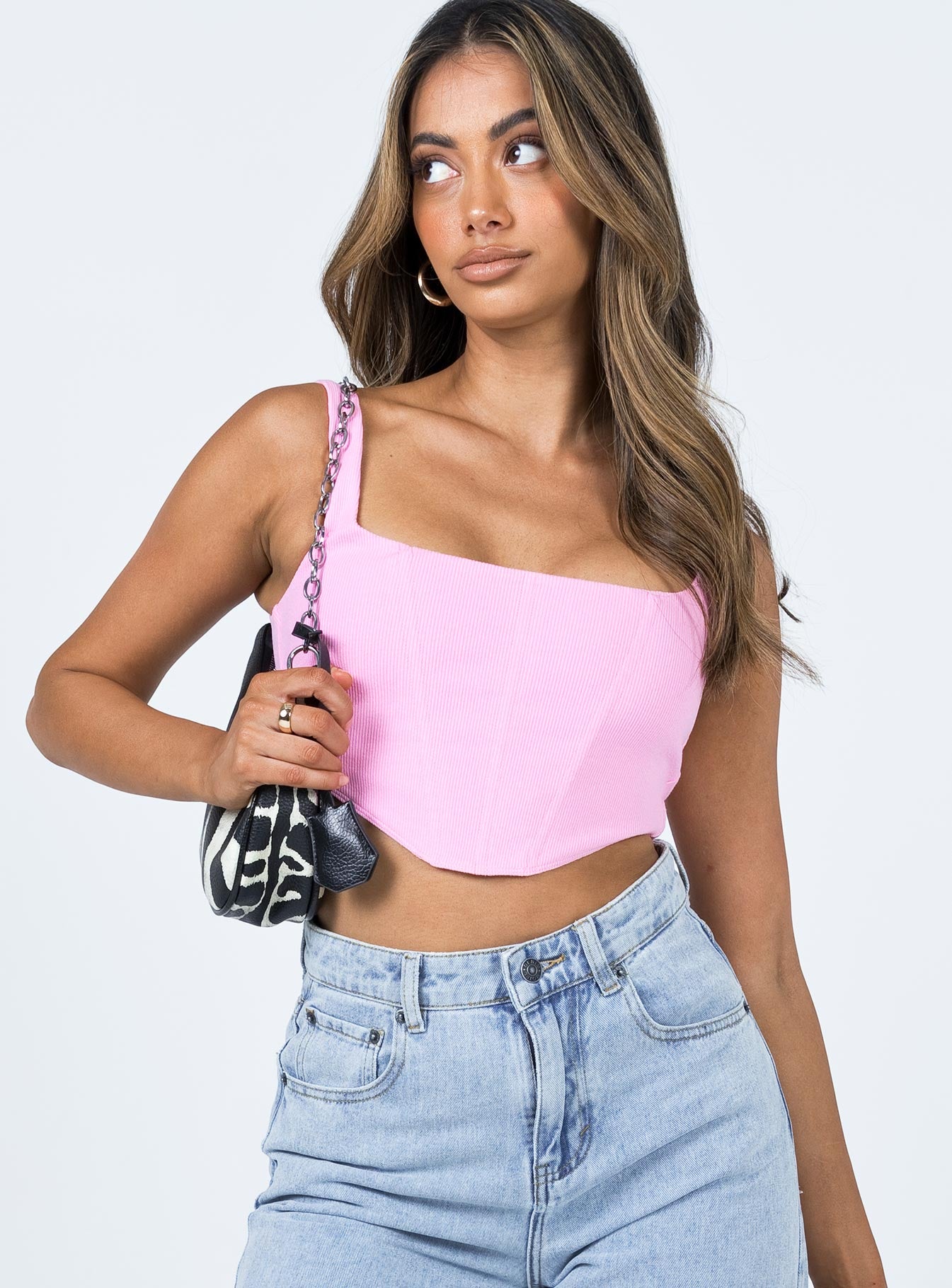 Kaeshia rib bustier pink lower impact