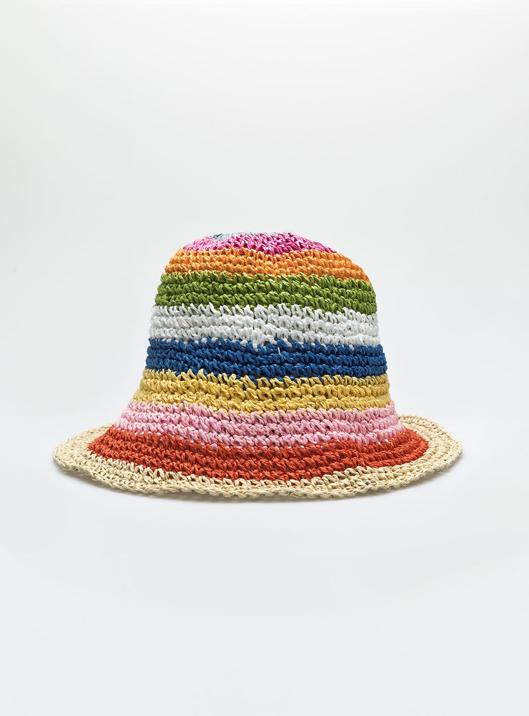 Bucket hat Crochet design Internal drawstring Wired brim