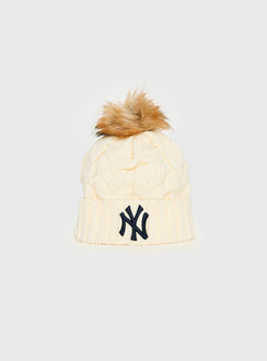 New York Yankees Knit Beanie Cream