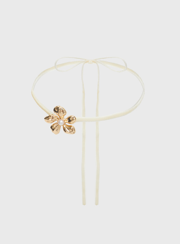 Finlie Tie Flower Choker Gold