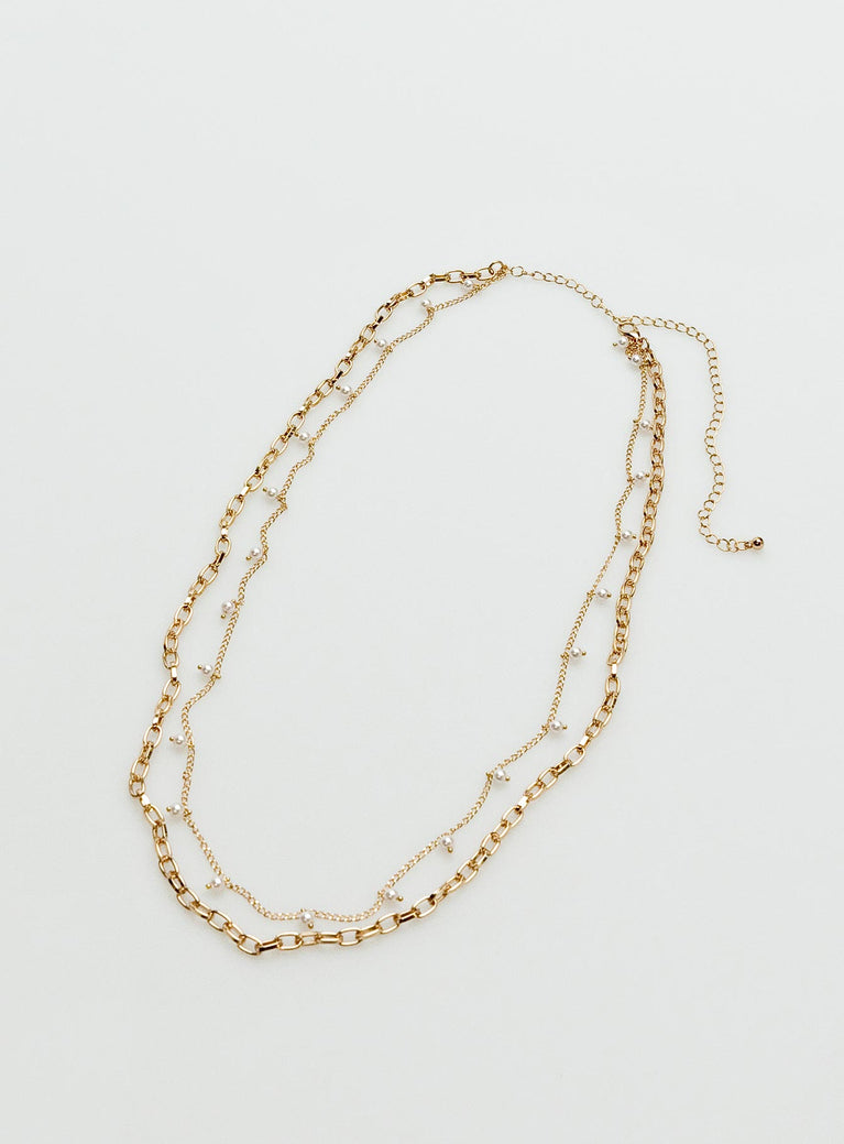 Chain belt Gold toned Pearl detail