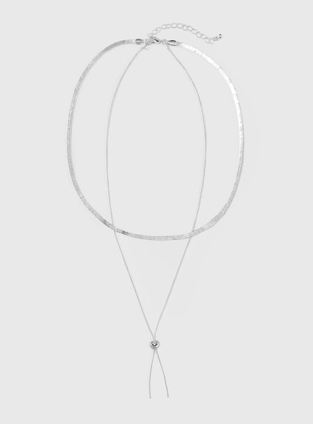 Let Me Love Layered Necklace Silver
