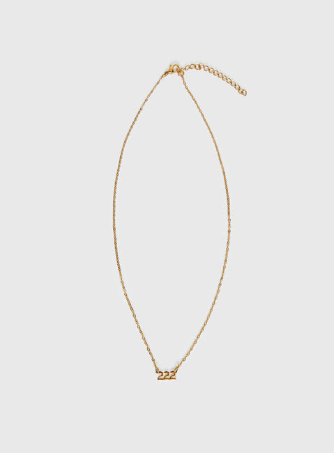 Angel 222 Gold Plated Necklace Gold