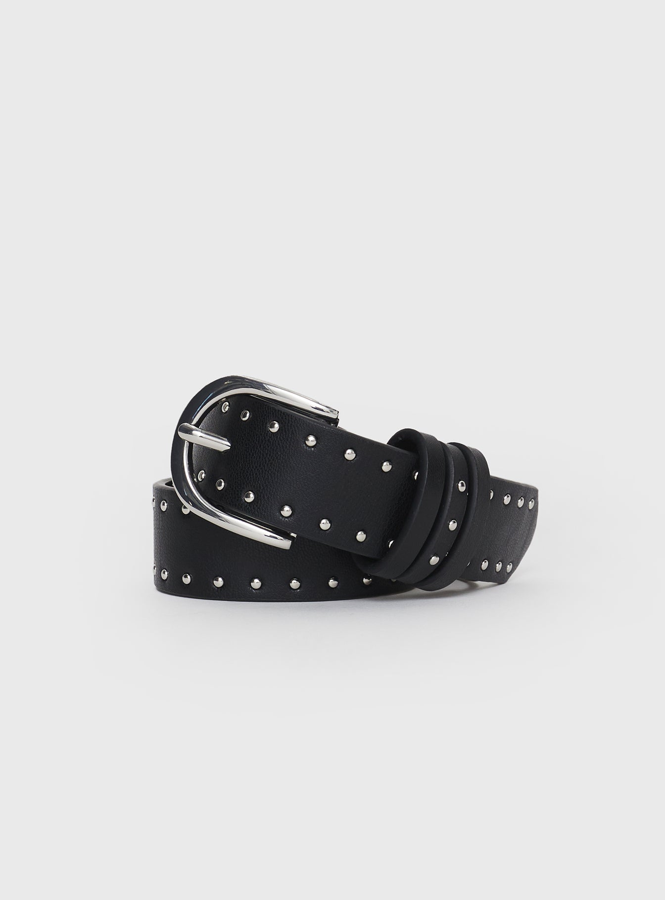 Faux leather belt Silver-toned hardware, buckle fastening