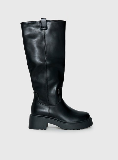 Lucia Knee High Boots Black
