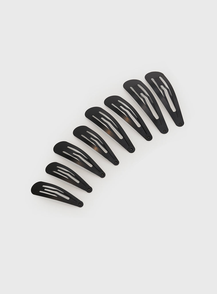 School Girl Hair Clip Pack Black