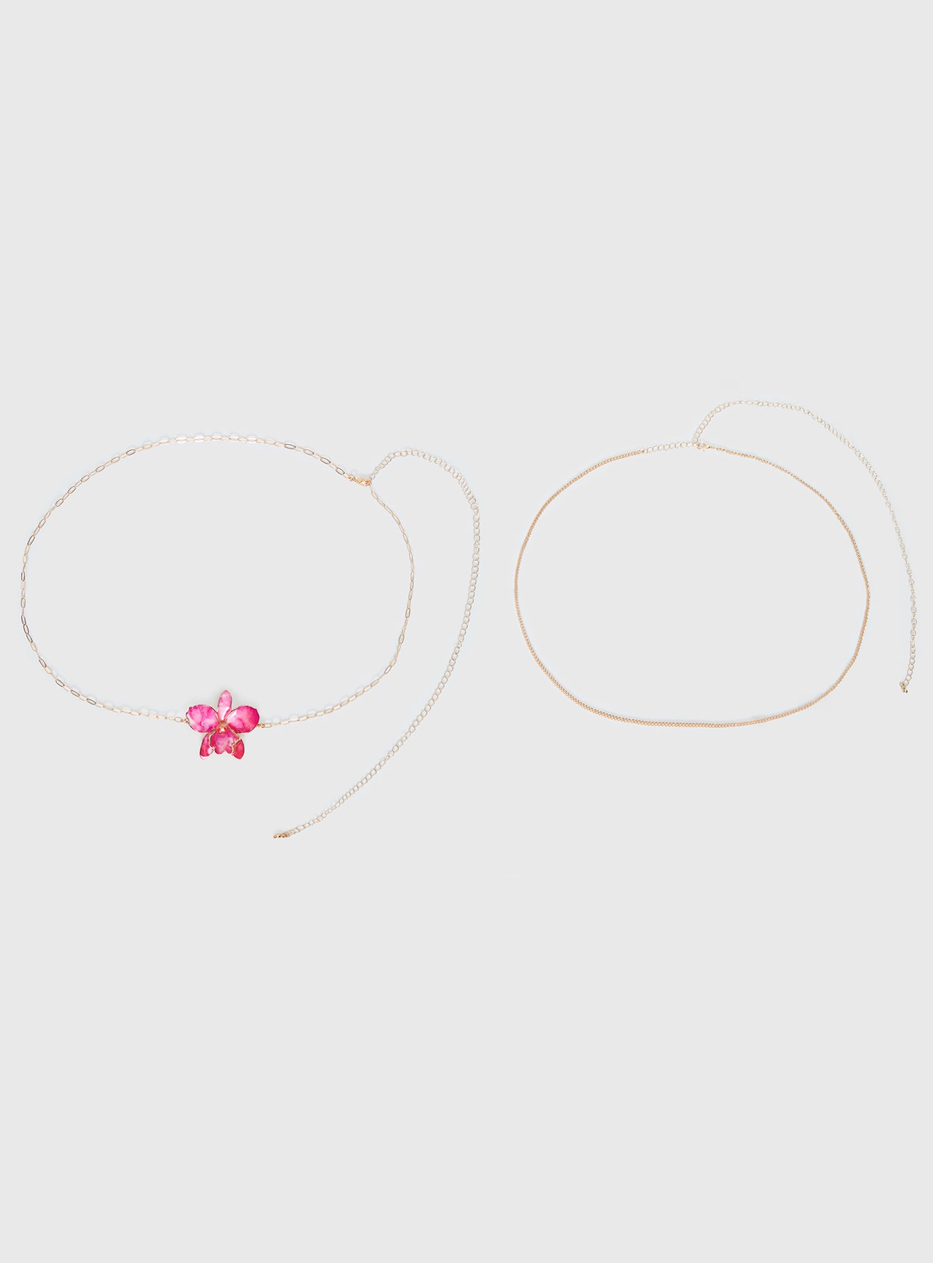 Open Arms Flower Belt Gold / Pink