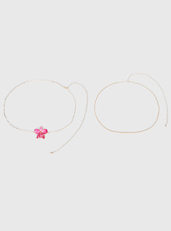 Open Arms Flower Belt Gold / Pink