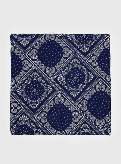 Bonbon Scarf Navy Paisley